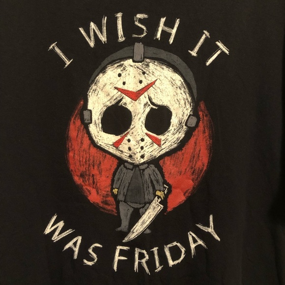 Friday The 13th Jason Voorhees Wish It Was Friday Tee-Shirt - Picture 4 of 4